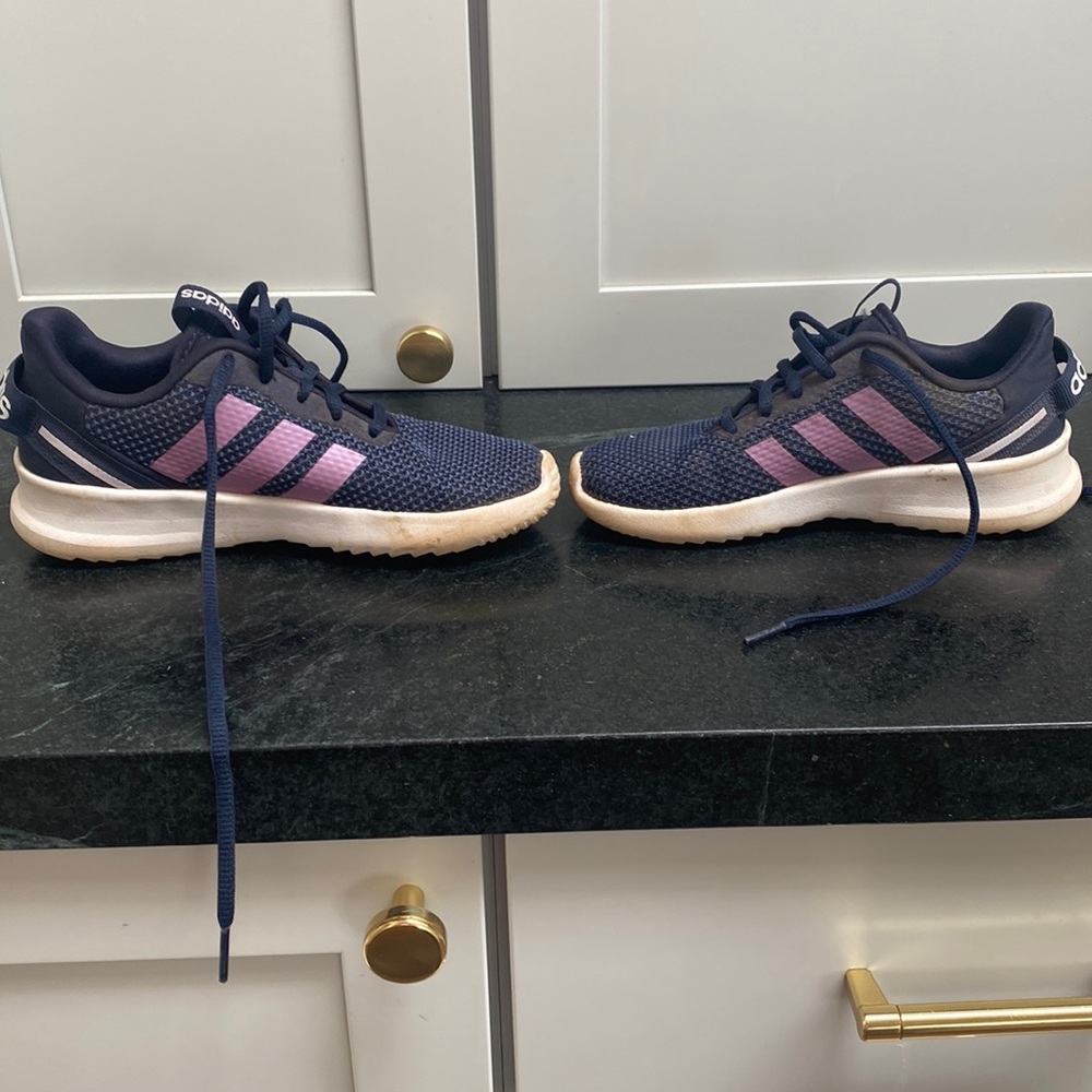 Navy with lavender stripes adidas